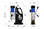 Гарабитные размеры сверлильных станков на магните моделей MAB 825 и МАВ 845
